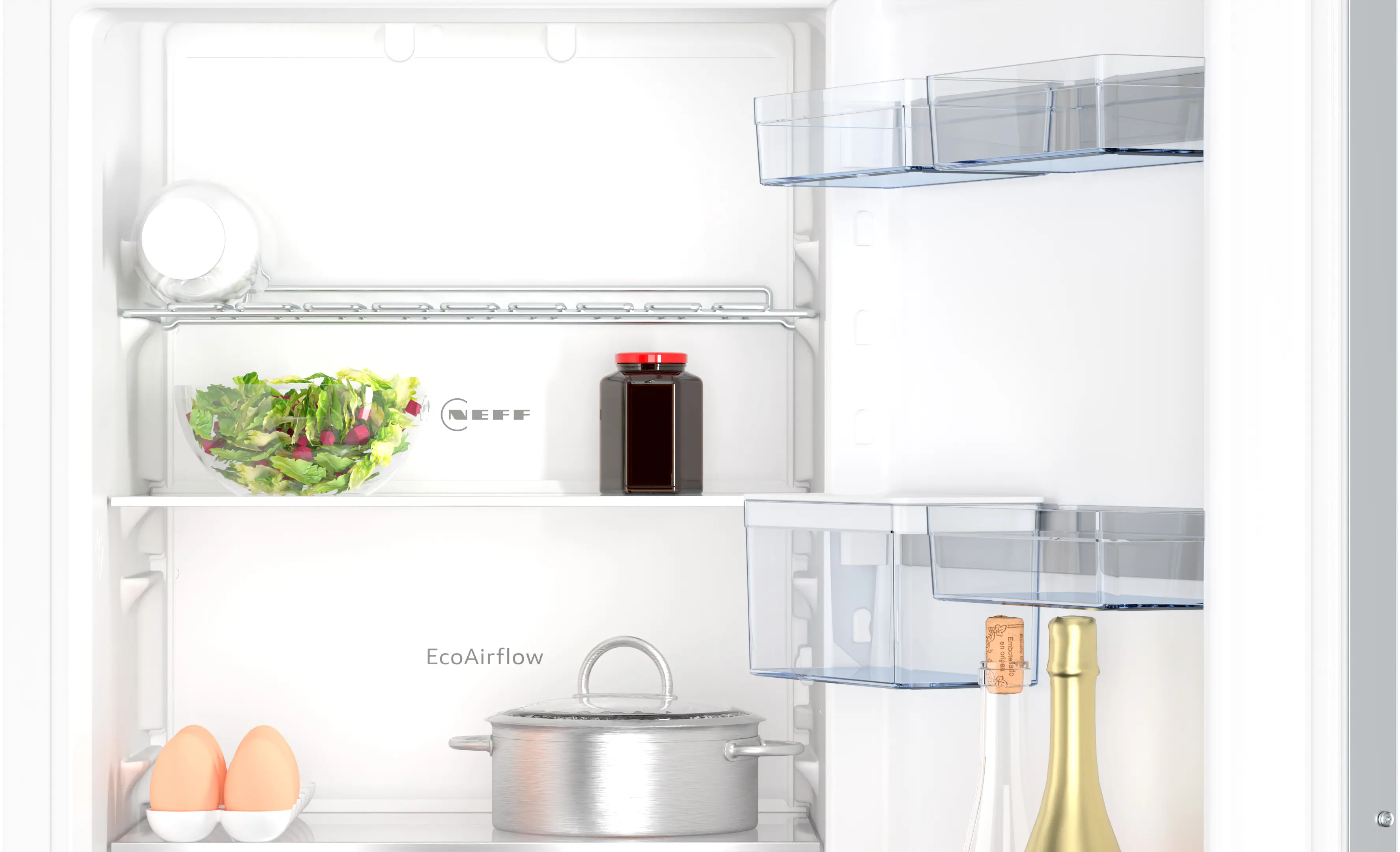 Frigider combină incorporabil NEFF KI7866DC0, 260 L, No Frost, Fresh Safe 1, Eco Air Flow, LED, 177 cm, alb [3]