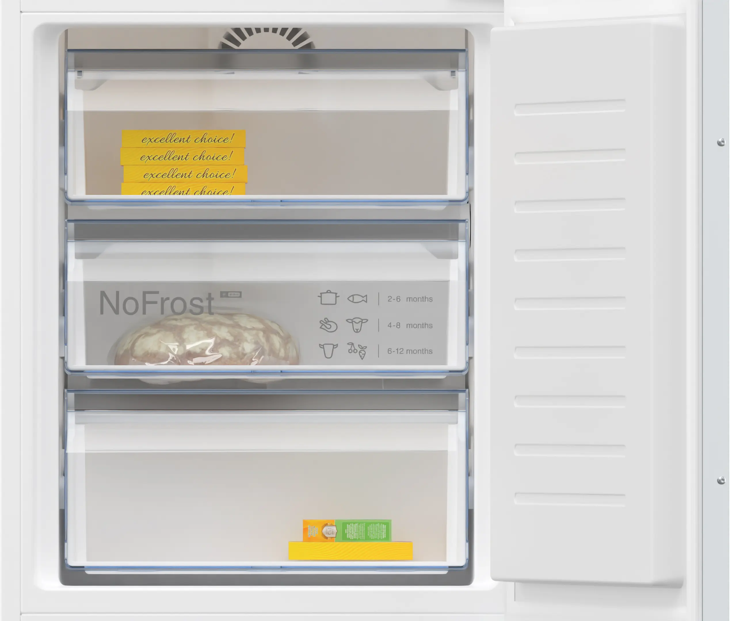 Frigider combină incorporabil NEFF KI7867FE0 N50, 267 L, Fresh Safe 1, No Frost, Eco Air Flow, LED, 177 cm, alb [4]