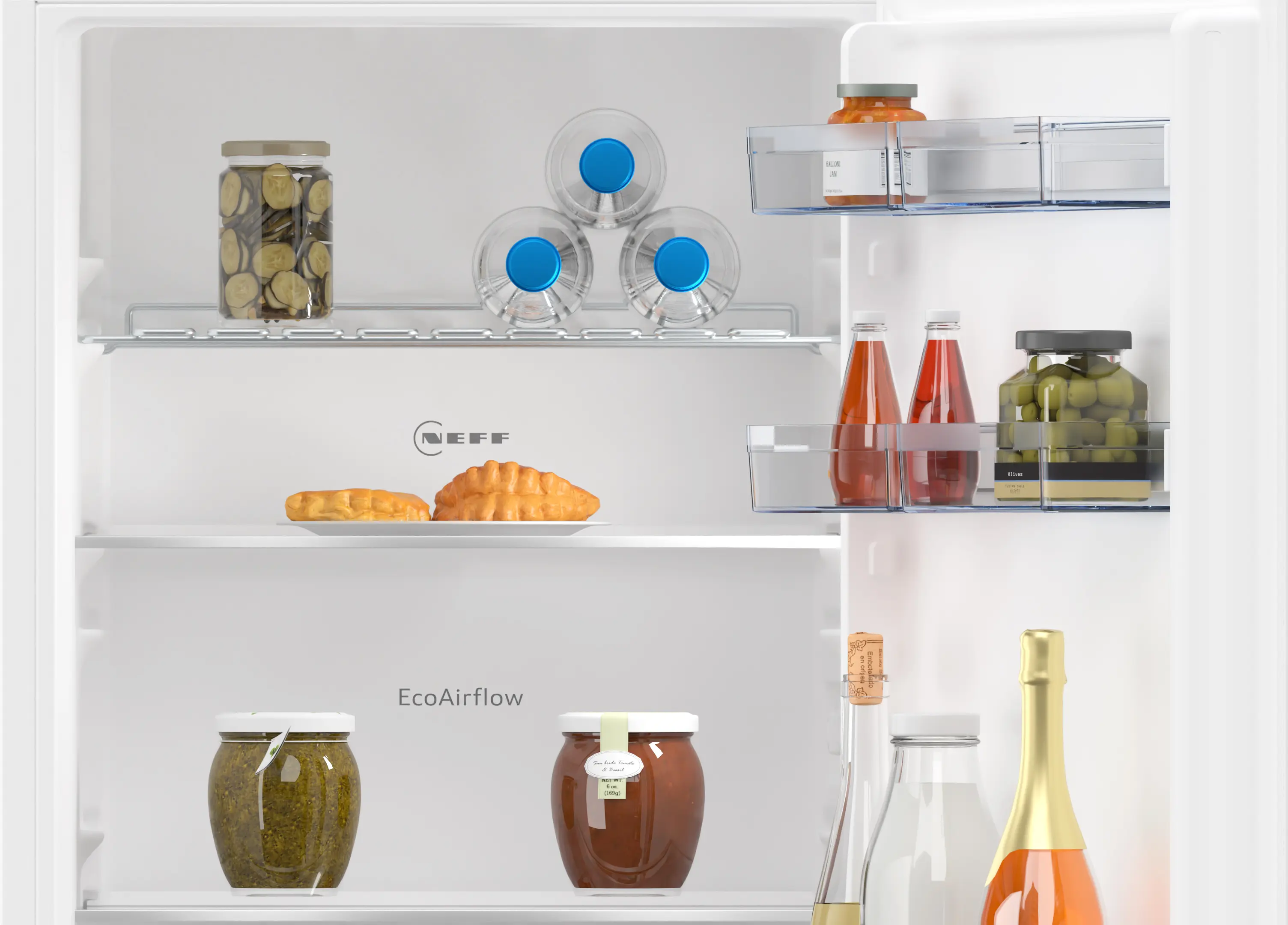 Frigider combină incorporabil NEFF KI7867FE0 N50, 267 L, Fresh Safe 1, No Frost, Eco Air Flow, LED, 177 cm, alb [3]