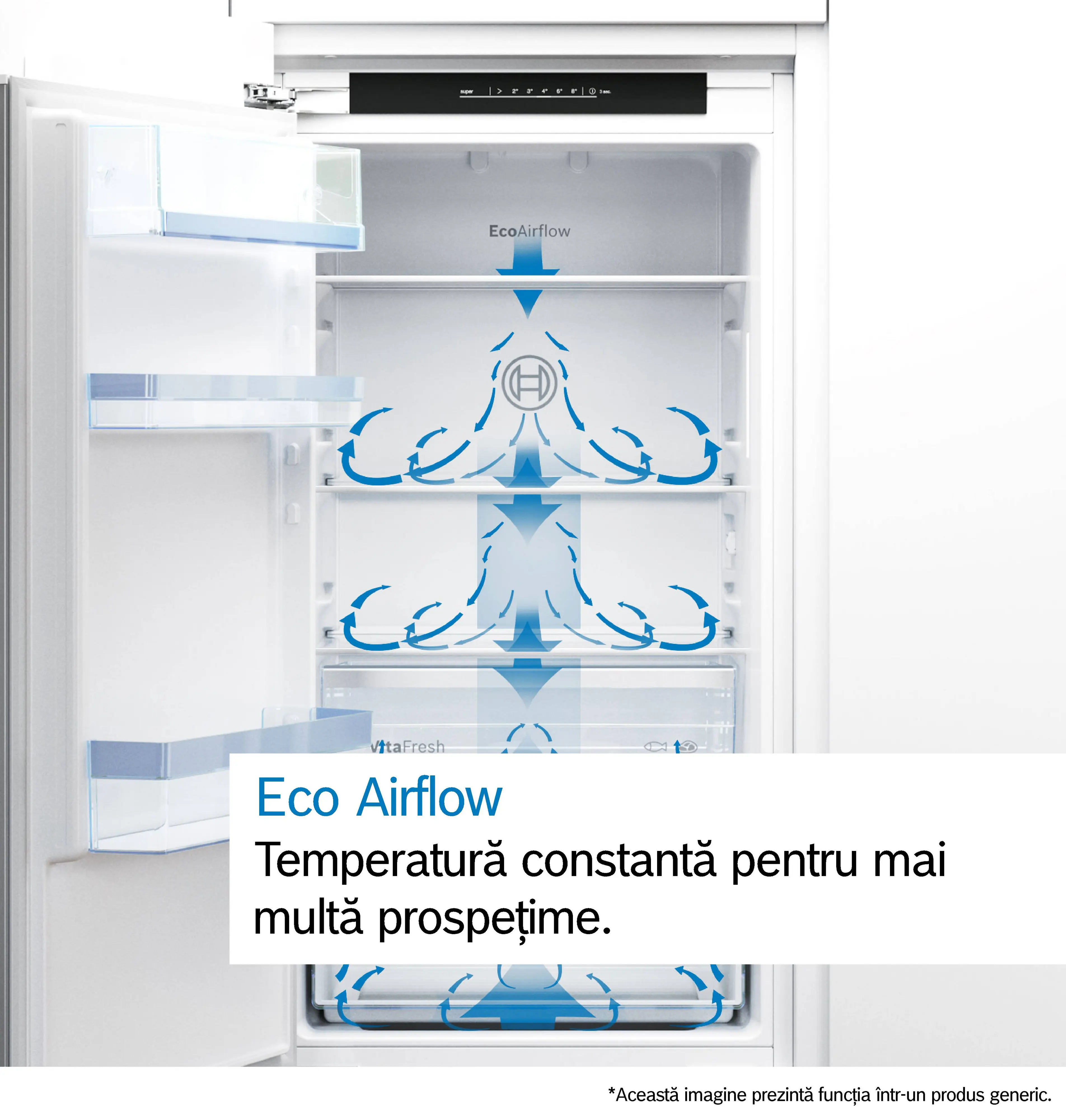 Frigider încorporabil cu compartiment de congelare integrat 87.4 x 54.1 cm, Bosch Seria 4, Balama plată, Alb [5]
