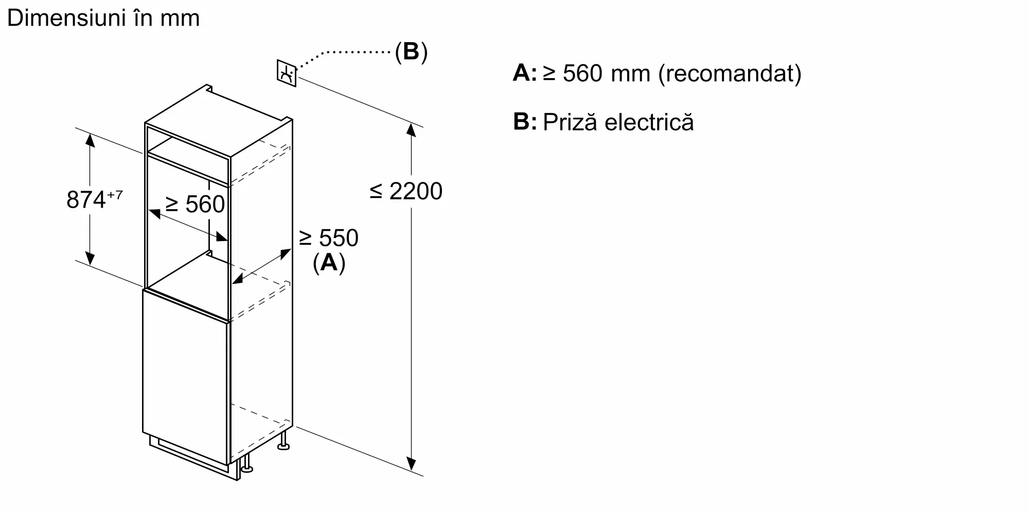 Frigider încorporabil cu compartiment de congelare integrat 87.4 x 54.1 cm, Bosch Seria 4, Balama plată, Alb [9]