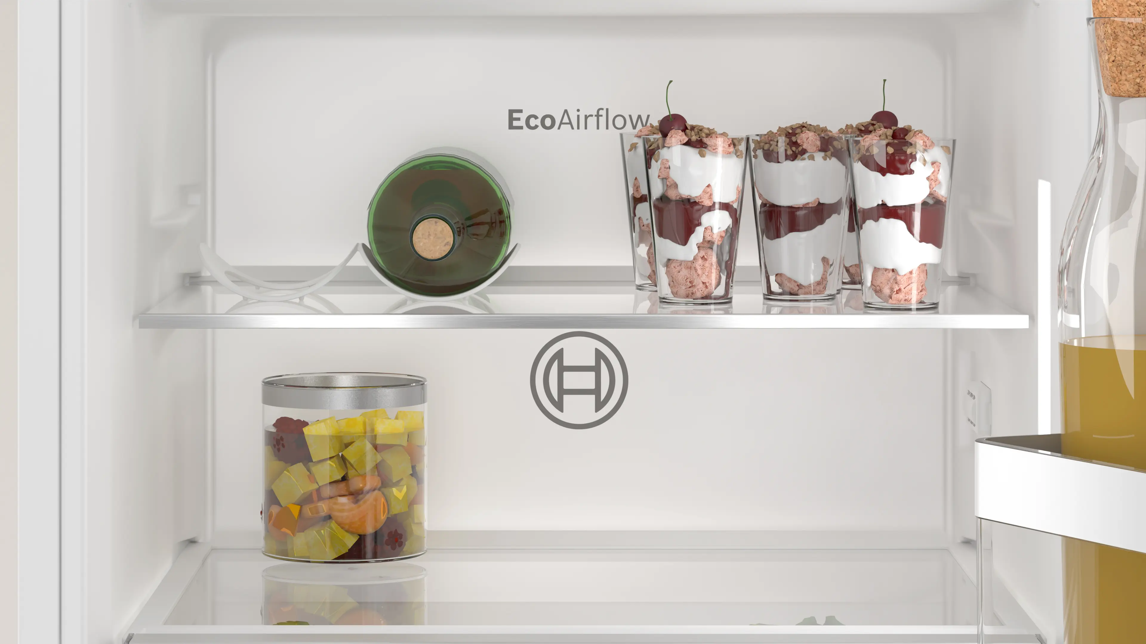 Frigider încorporabil cu compartiment de congelare integrat 87.4 x 54.1 cm, Bosch Seria 4, Balama plată, Alb [3]