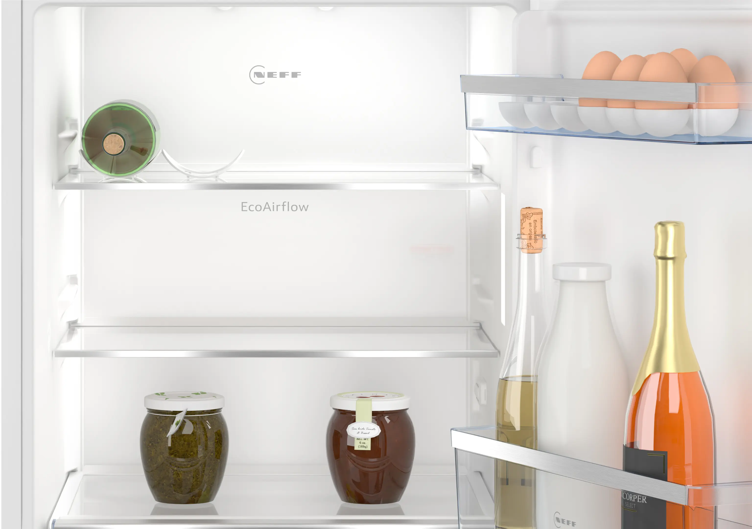 Frigider incorporabil NEFF KI1212FE0 N50, 136 L, Eco Air Flow, rafturi reglabile, LED, 88 cm, alb [3]