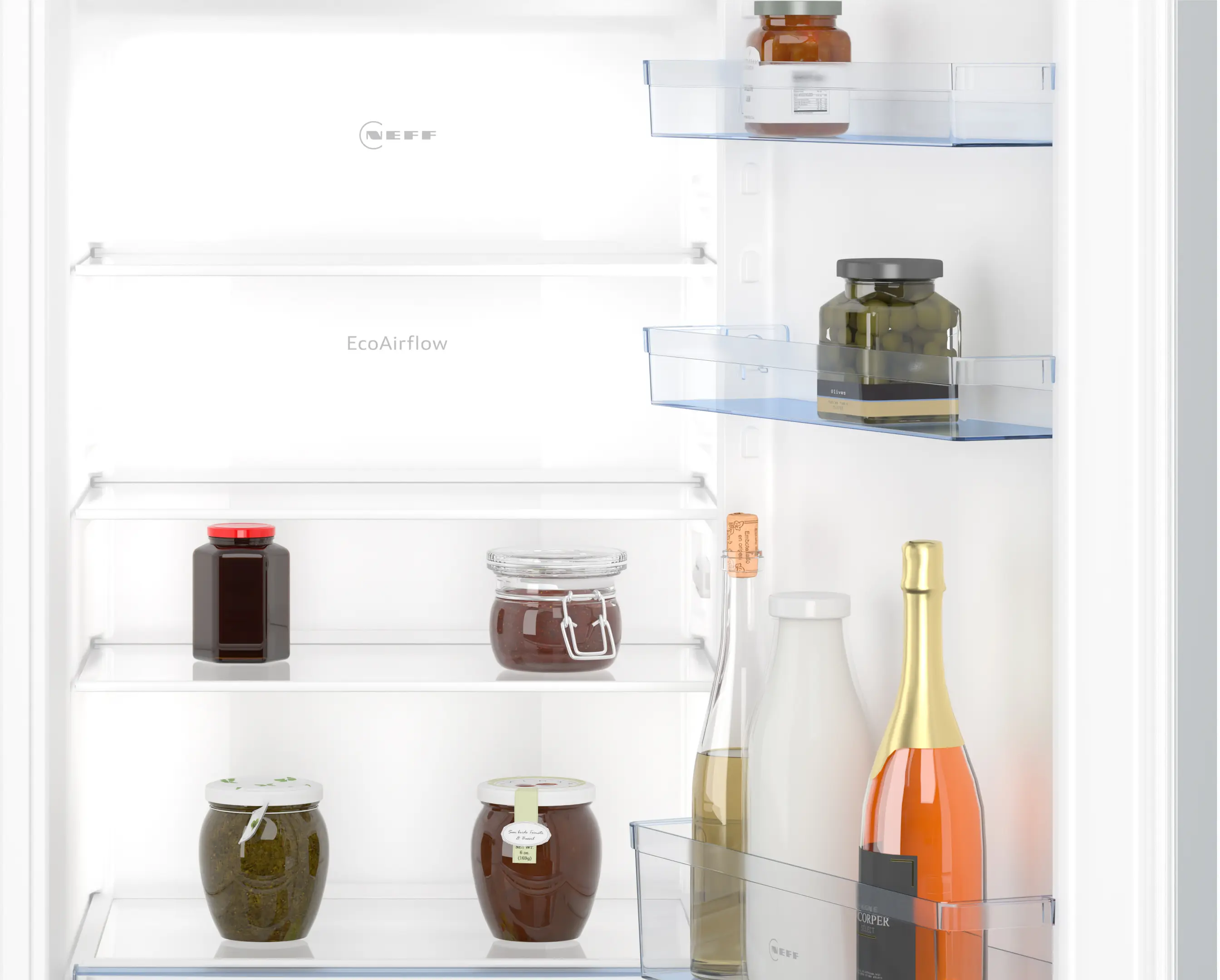 Frigider incorporabil NEFF KI2421SE0 N30, 187 L, compartiment congelator, Fresh Safe, Eco Air Flow, LED, 122 cm, alb [2]