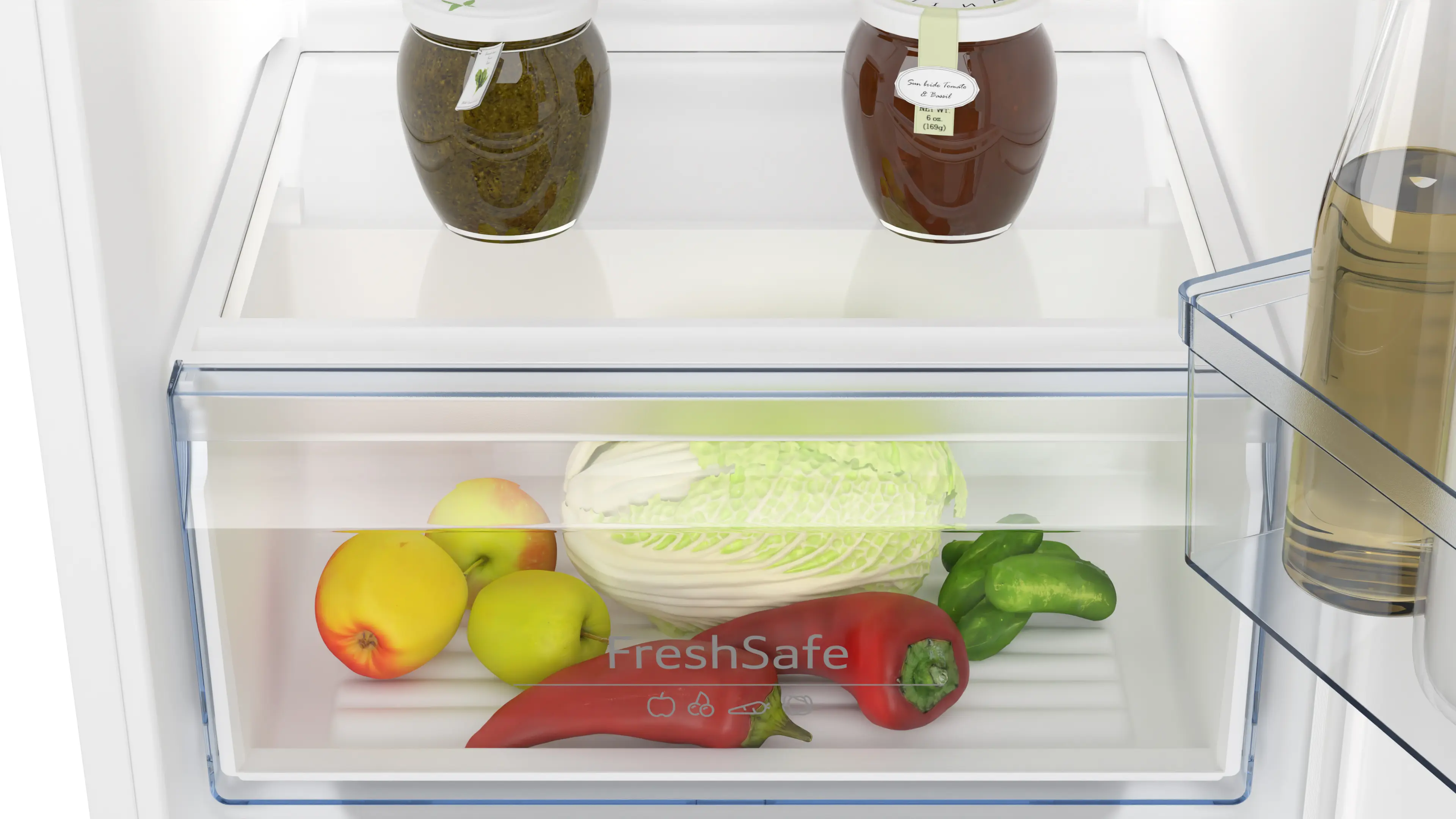 Frigider incorporabil NEFF KI2421SE0 N30, 187 L, compartiment congelator, Fresh Safe, Eco Air Flow, LED, 122 cm, alb [4]
