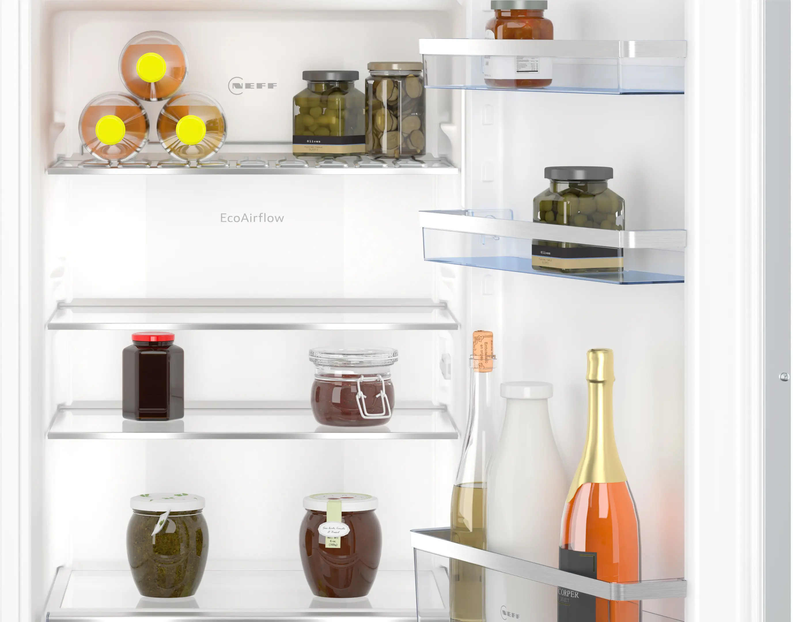 Frigider incorporabil NEFF KI2422FE0 N50, 187 L, compartiment congelator, Fresh Safe, Super Cooling, LED, 122 cm, alb [3]