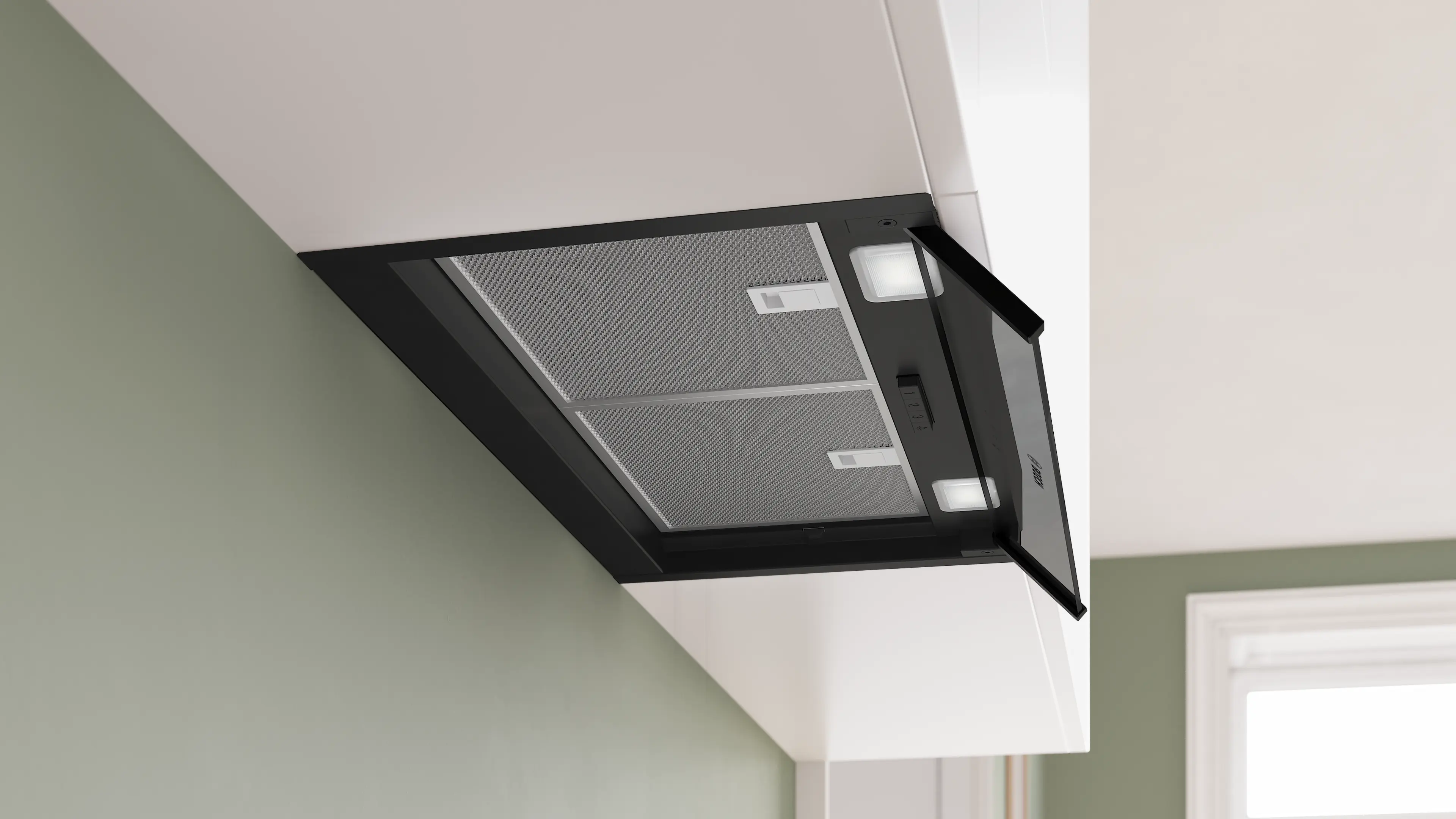 Hotă complet integrabilă 60 cm sticlă transparentă, Bosch Seria 4, Negru mat [3]