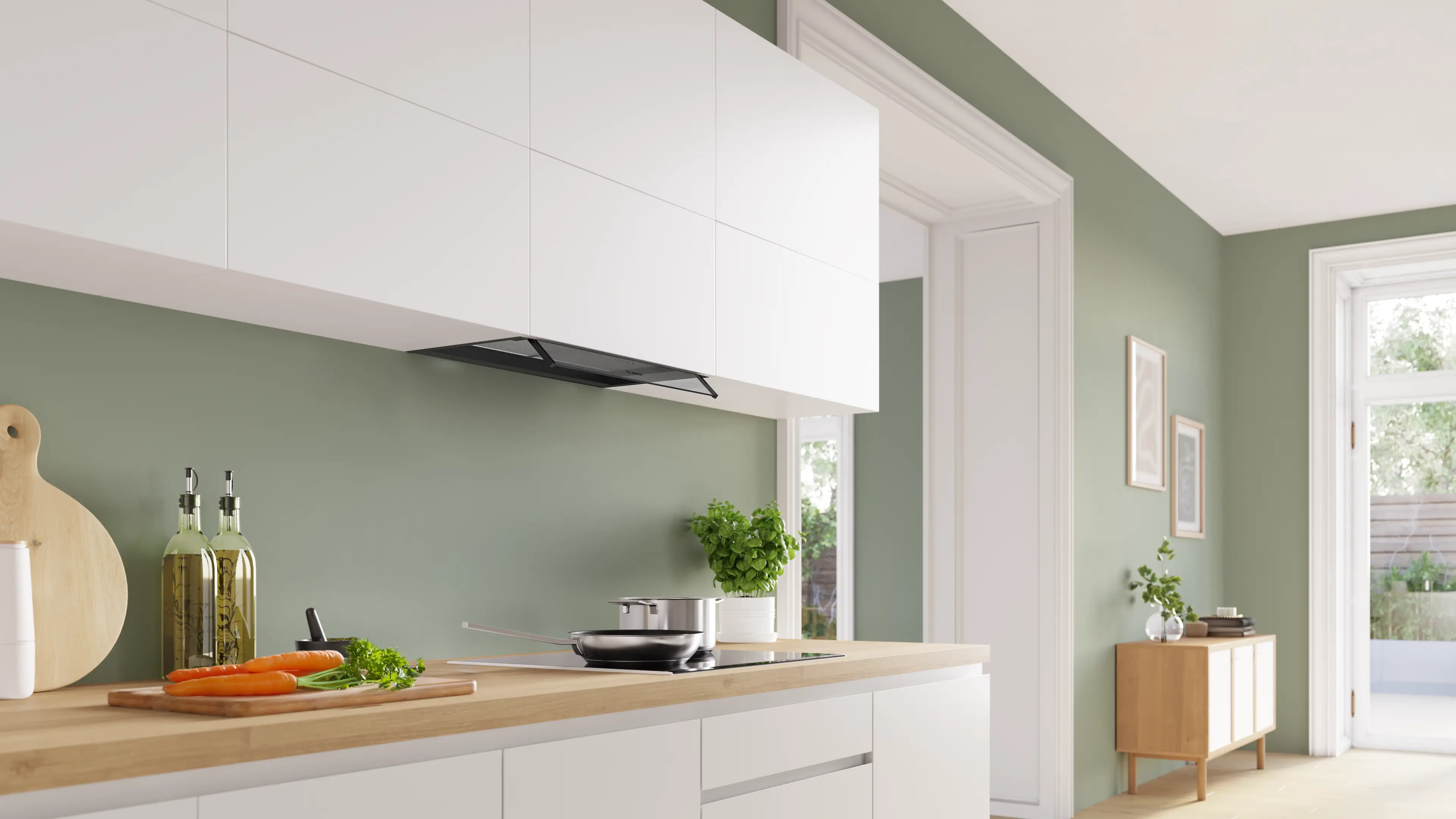 Hotă complet integrabilă 60 cm sticlă transparentă, Bosch Seria 4, Negru mat [5]