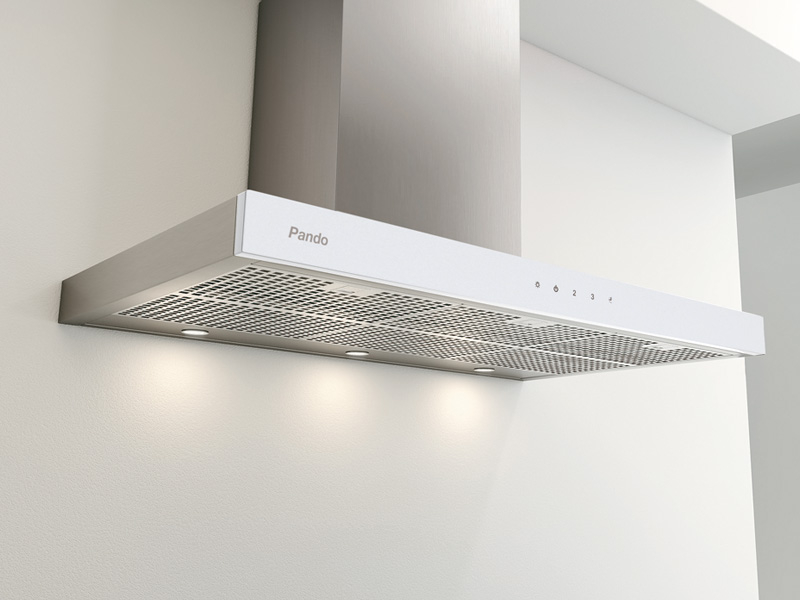 Hota de perete Pando P-826, 90 cm, front sticla alba, motor V850 mc/h [1]