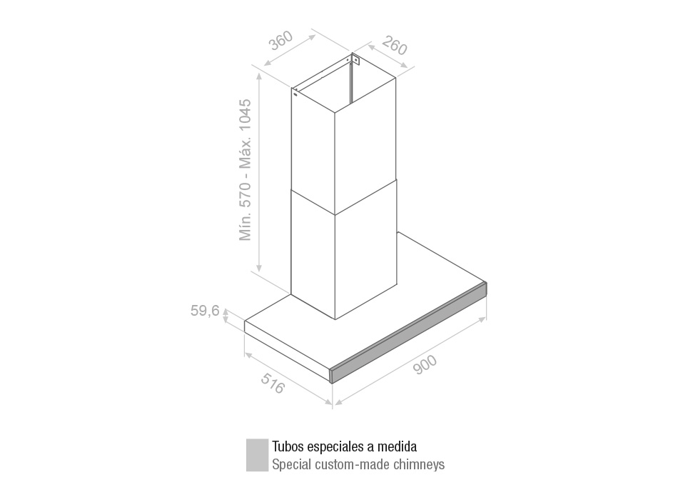 Hota de perete Pando P-826 90 cm V.750 [4]
