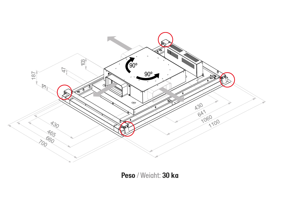Hota de plafon Pando E-217, 110 cm V.1130 eco PLUS [3]
