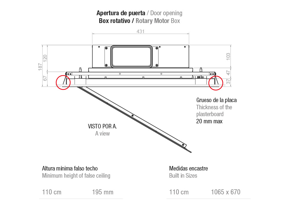Hota de plafon Pando E-217, 110 cm V.1130 eco PLUS [4]
