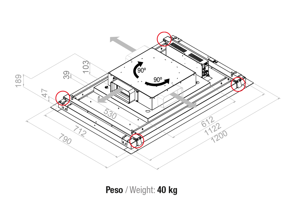 Hota de plafon Pando E-221, 120 cm V.1130 eco PLUS [3]