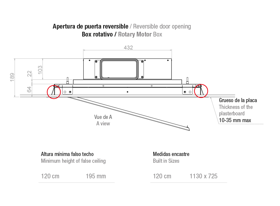 Hota de plafon Pando E-221, 120 cm V.1130 eco PLUS [4]