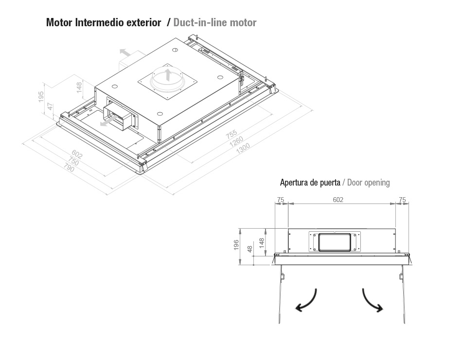Hota de plafon Pando, E-231 130 cm V.2450 eco [5]