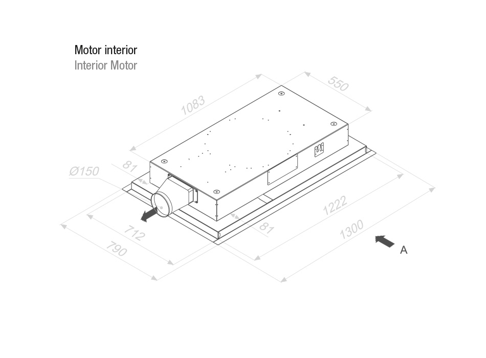Hota de plafon Pando E-250, 130 cm V.1130 eco PLUS [6]