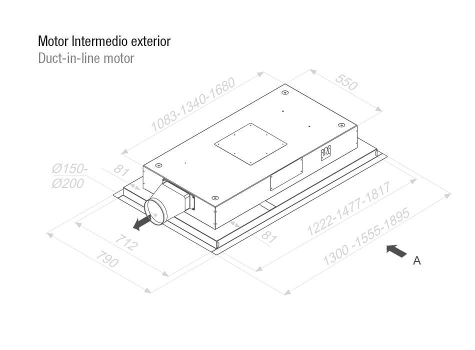 Hota de plafon Pando E-250, 130 cm V.1130 eco PLUS [5]
