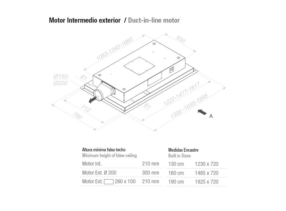Hota de plafon Pando E-265, 130 cm V.1130 eco PLUS [3]
