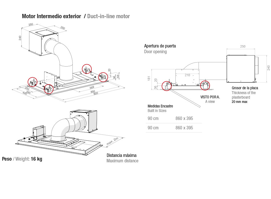 Hota de plafon Pando E-295, 90 cm V.1350 [5]