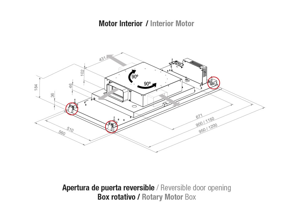 Hota de plafon Pando E-297, 120 cm V.1550 eco [5]