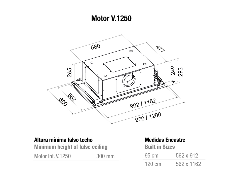 Hota de plafon Pando E-252, 95 cm V.1130 eco PLUS [8]