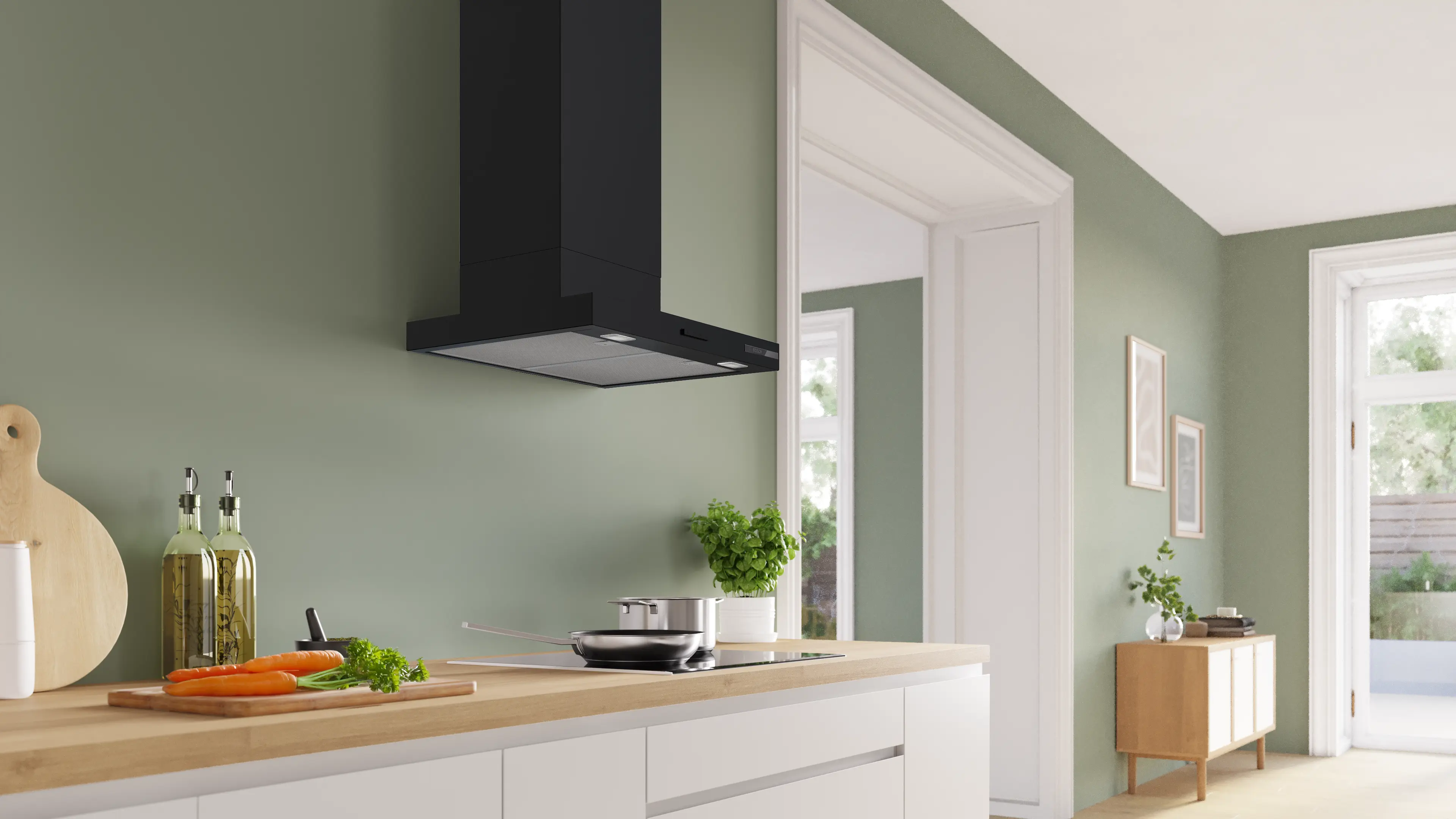 Hotă decorativă de perete 60 cm, Bosch Seria 2, Negru mat [5]