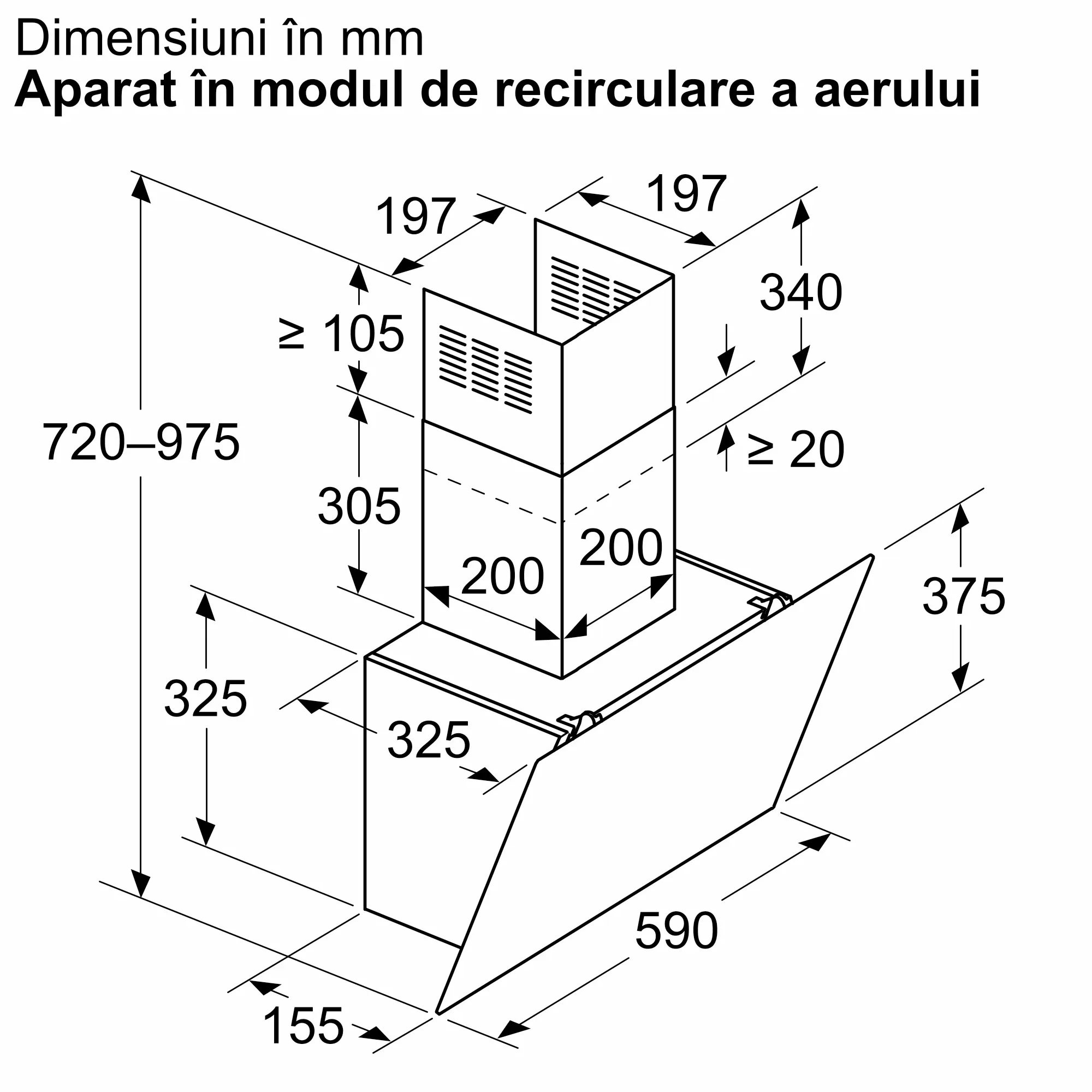 Hotă decorativă de perete 60 cm, Bosch Seria 2, Negru [9]