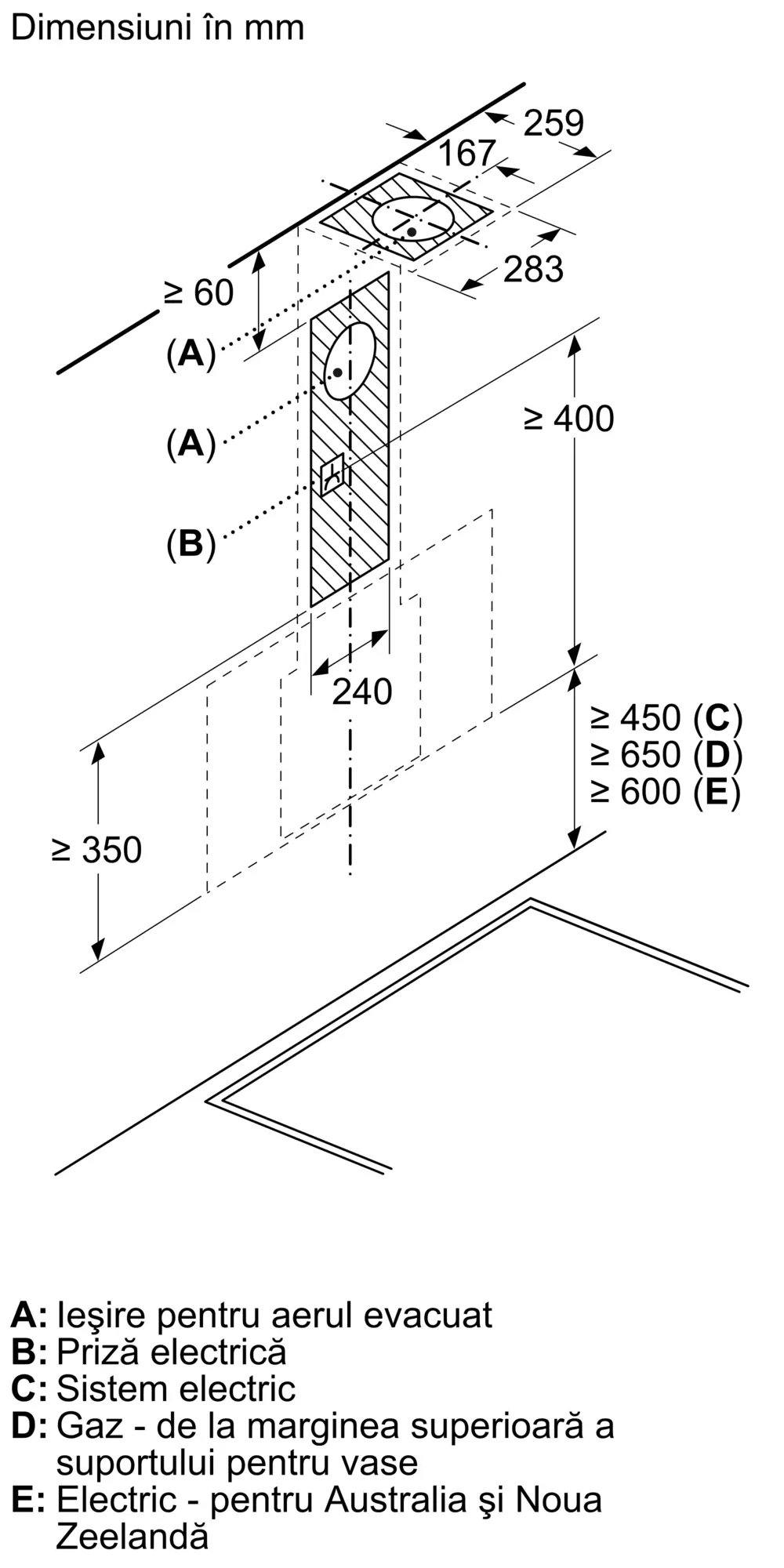 Hotă decorativă de perete 60 cm, Bosch Seria 4, Negru [10]