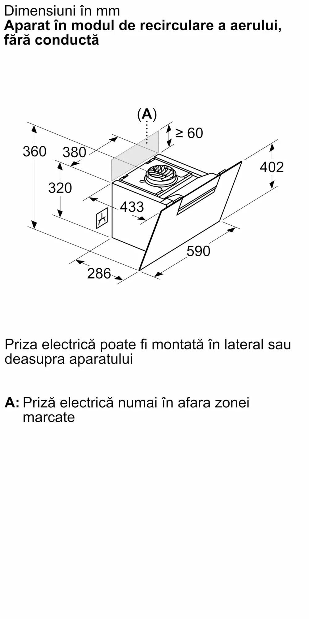 Hotă decorativă de perete 60 cm, Bosch Seria 4, Negru [8]