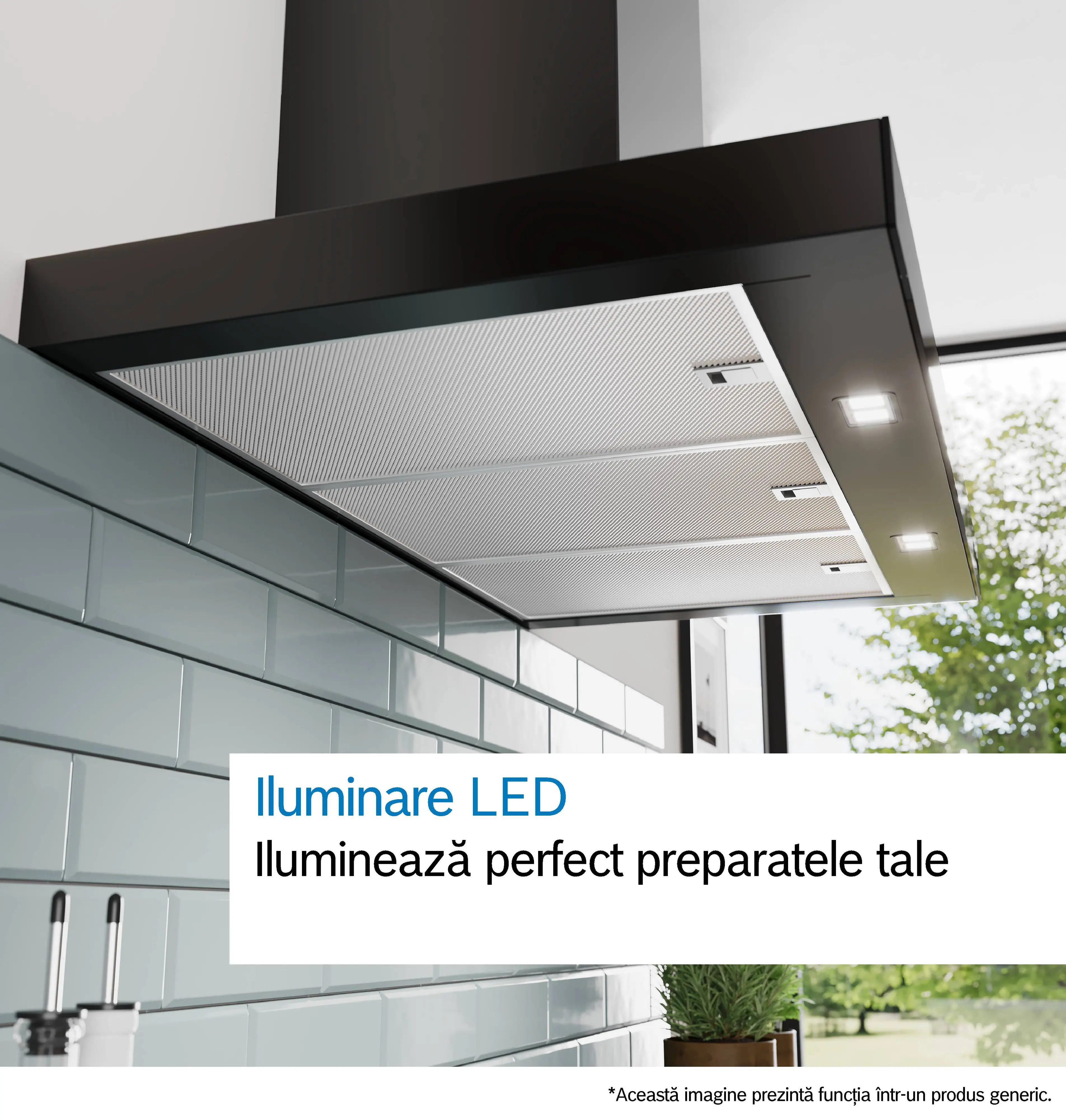 Hotă decorativă de perete 90 cm, Bosch Seria 6, Negru mat [7]