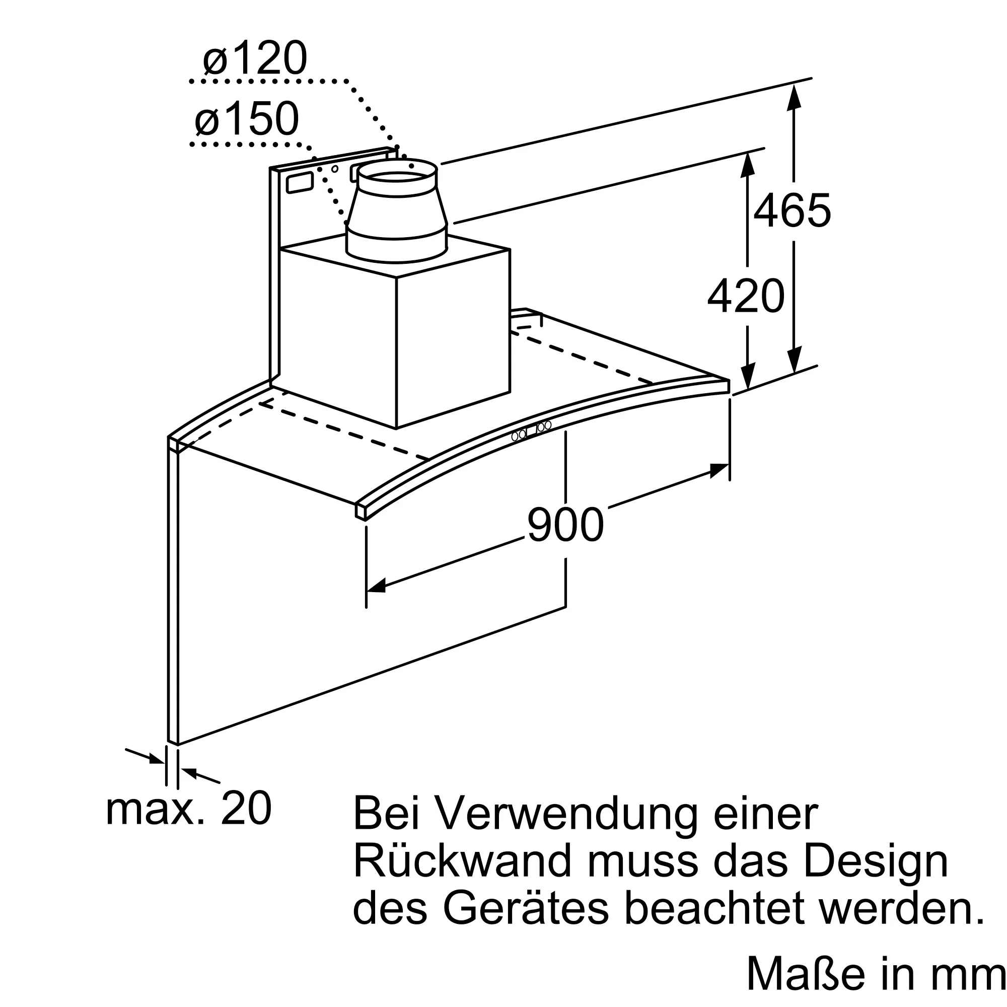 Hotă decorativă de perete NEFF D89DK62N0 – 80 cm, A+, inox [3]