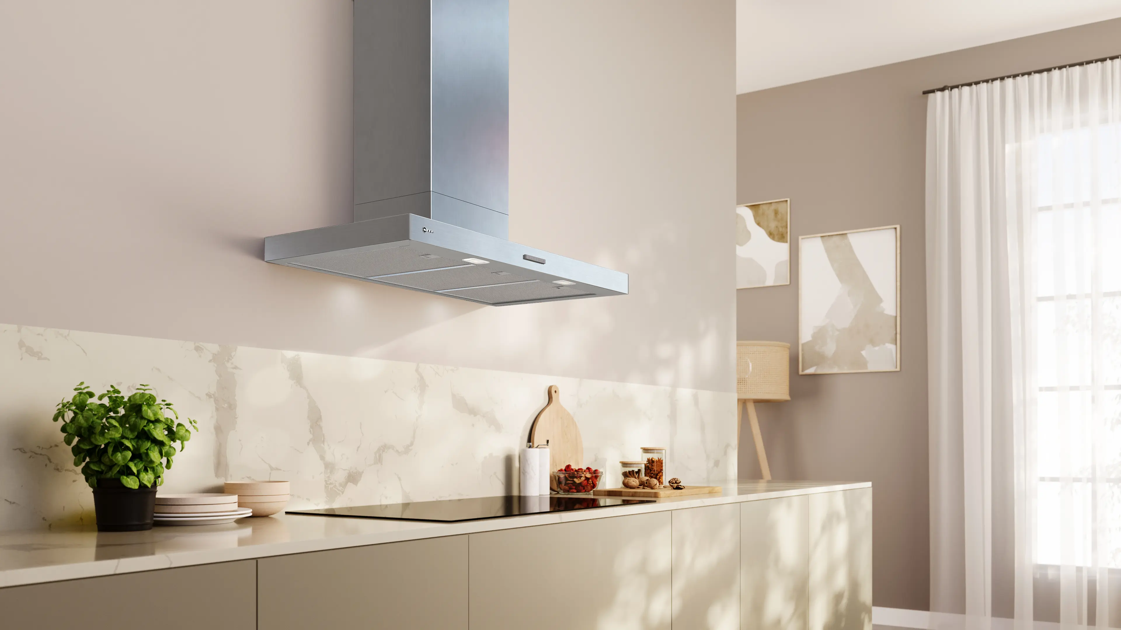 Hotă decorativă de perete NEFF D95BCC2L0 – 90 cm, A+, Inox [3]