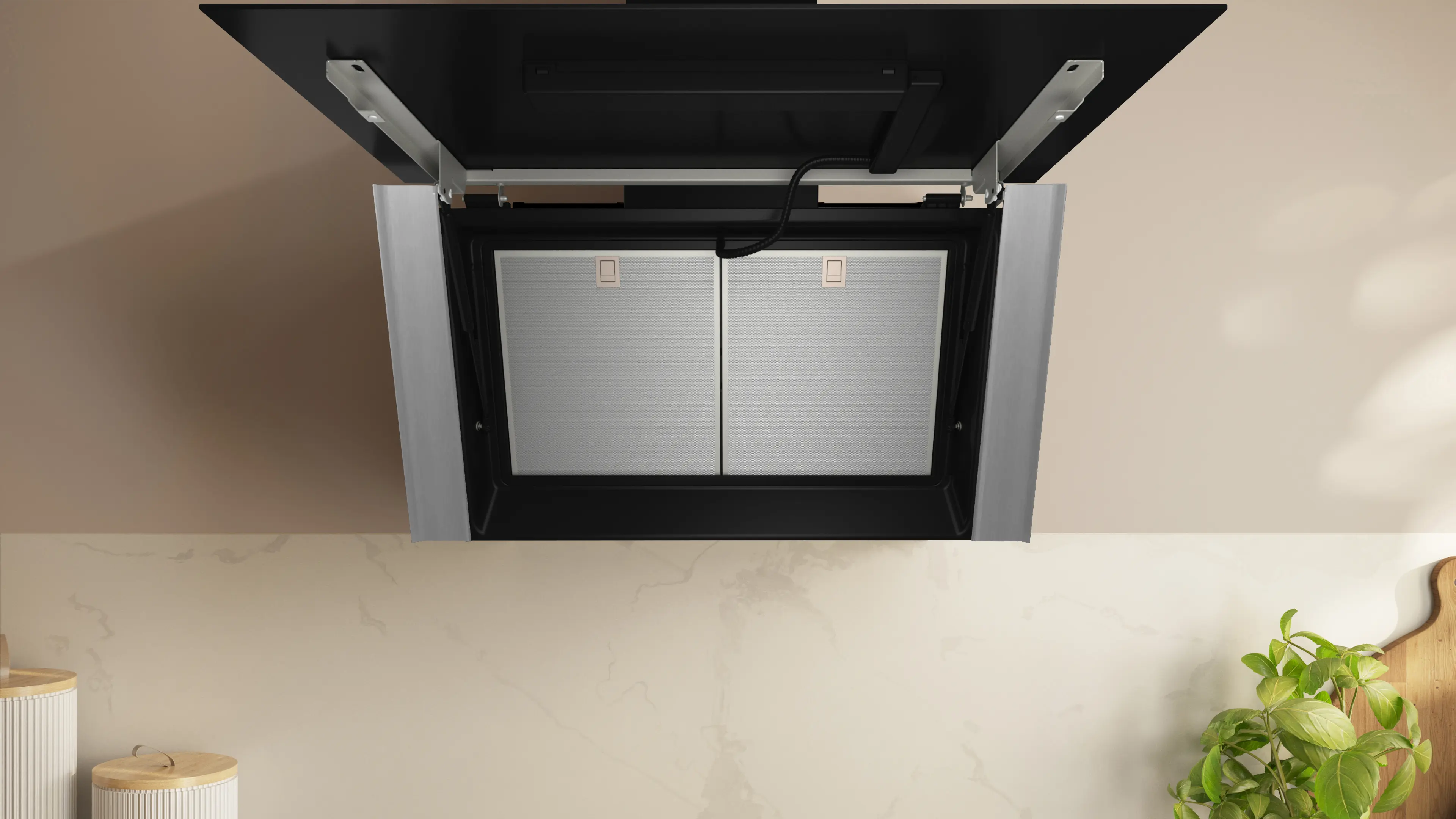 Hotă decorativă de perete NEFF D98IPT2S0 N90, 90 cm, 441 m³/h, 3 trepte + intensiv, Touch Control, LED, negru [5]