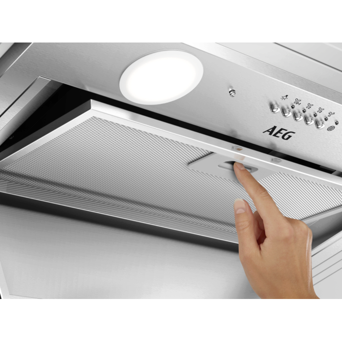 Hota incorporabila AEG DGE5661HM, Spot LED, Conectivitate Hob2Hood, 3 trepte viteza + Intensiv, 54 cm, Clasa A, Inox [2]