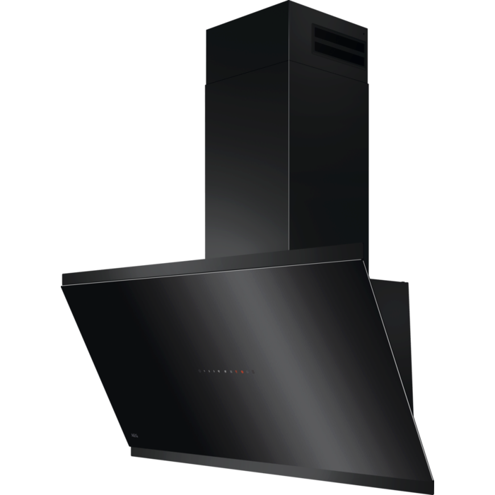Hota incorporabila decorativa AEG GV77D91SB, Putere de absorbtie 760 mc/h, Control electronic,  Conectivitate plita, Functie Breeze, 1 motor, 90 cm, Negru (Glossy) [1]