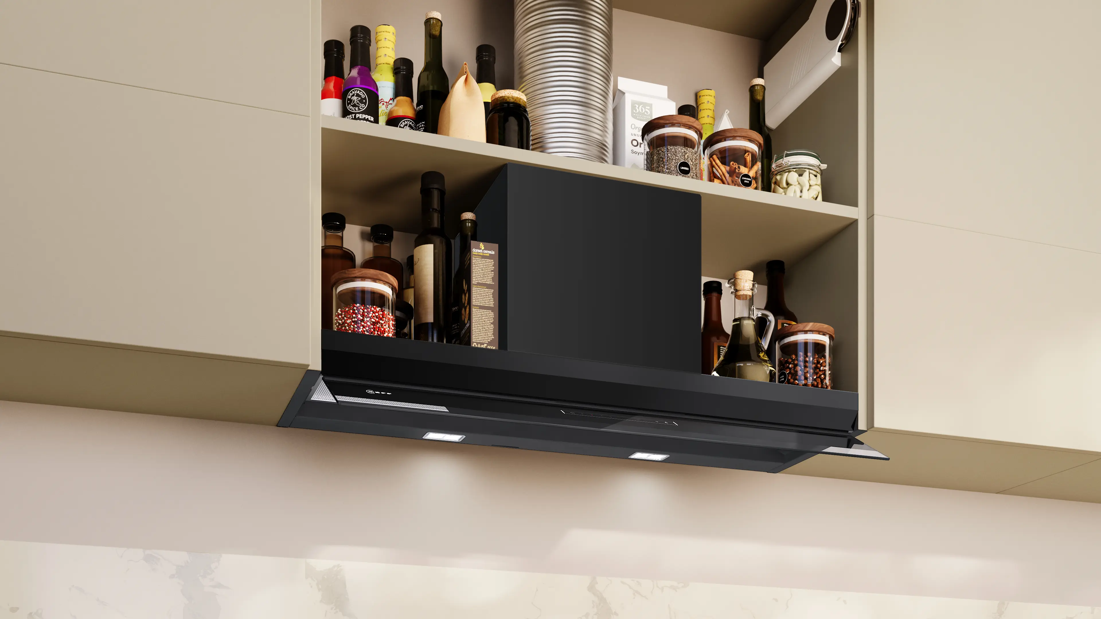 Hotă incorporabilă NEFF D97XDP2S0 N70, 90 cm, 749 m³/h, Home Connect, Touch Control, LED, negru mat [5]