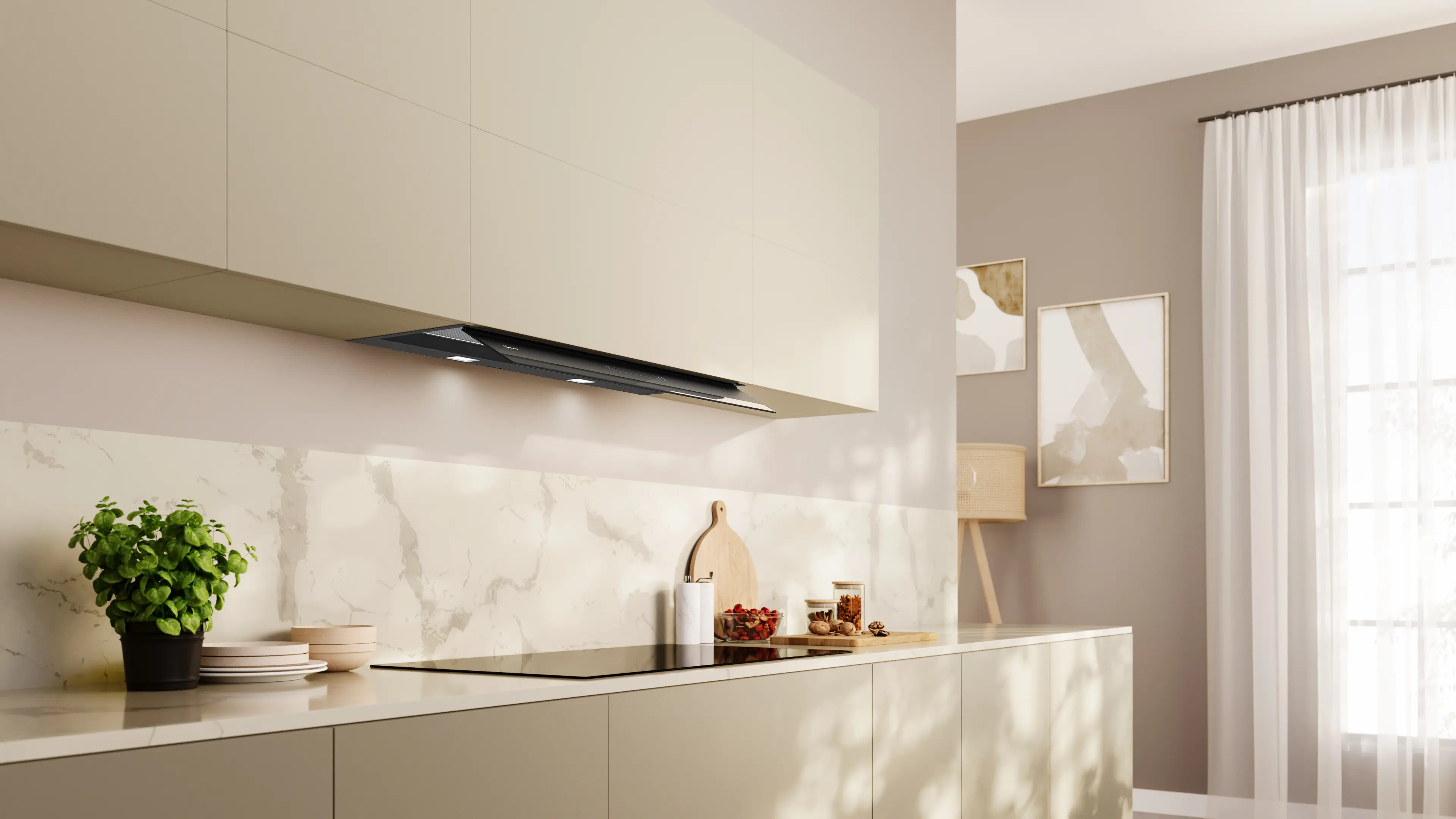 Hotă incorporabilă NEFF D97XDP2S0 N70, 90 cm, 749 m³/h, Home Connect, Touch Control, LED, negru mat [2]