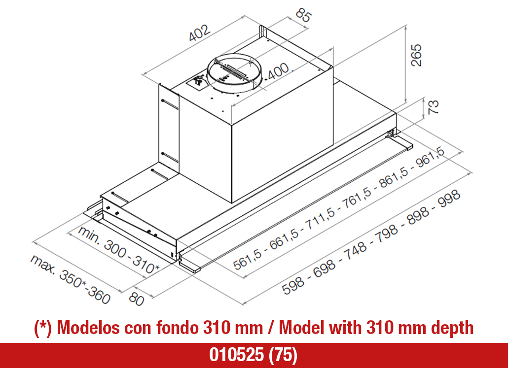 Hota incorporabila Pando TIB-2, 60 cm V.830 mc/h [4]