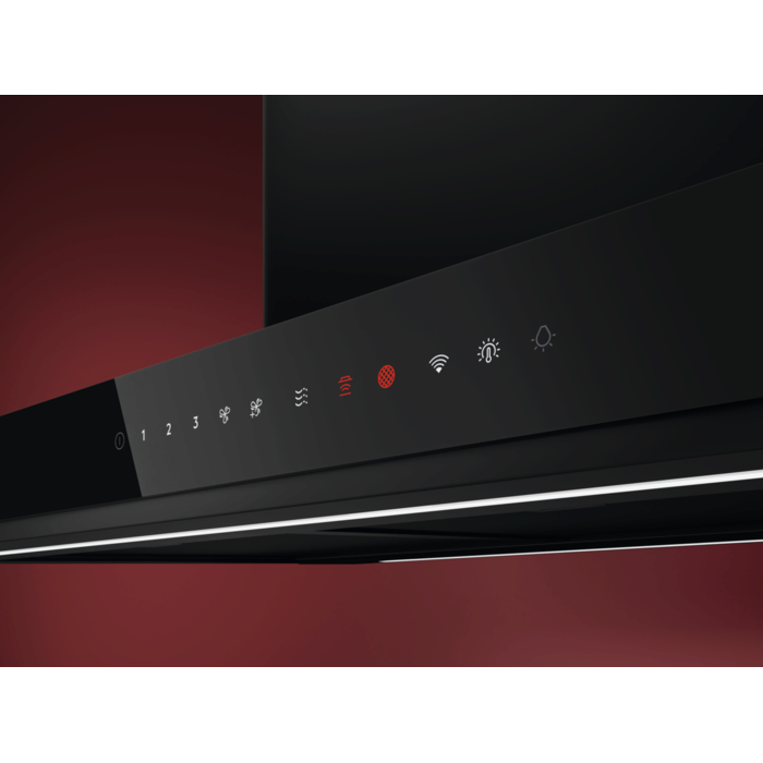 Hota insula AEG GI87D91CB Putere de absorbtie 760 mc/h,1 motor, Control touch; Auroratech, Functie Breeze, Conectivitate plita, 90 cm, Inox/Negru [4]