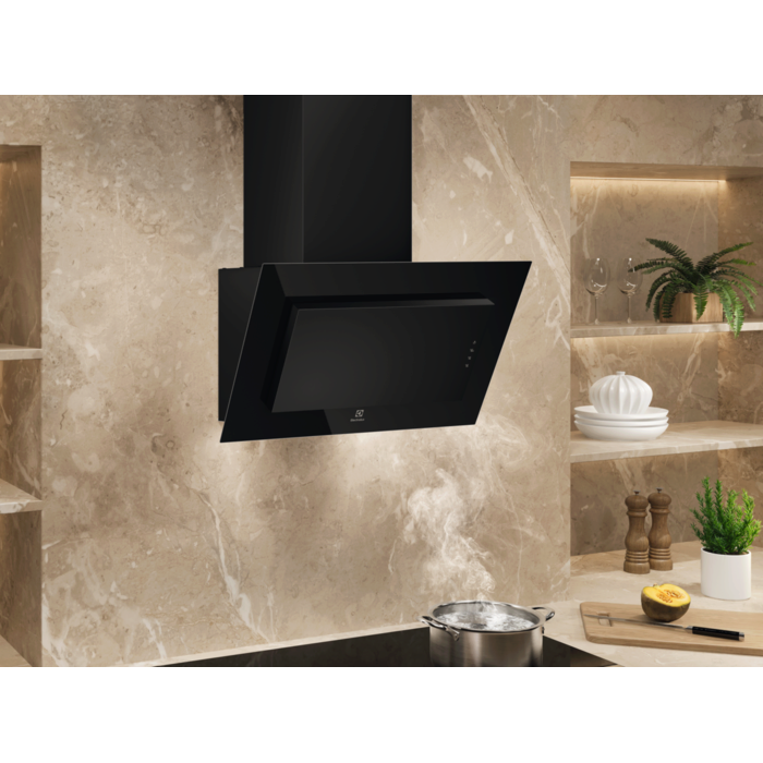 Hotă șemineu Electrolux LFV326K, 60 cm, Clasă energetică C, 600 m³/h, 3 trepte, Spot LED, Negru [2]
