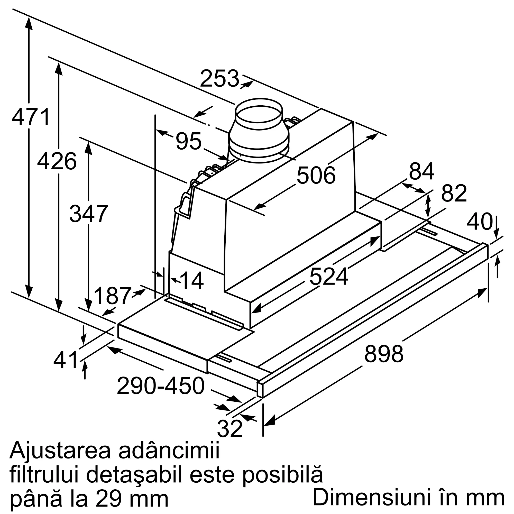 Hotă telescopică, încorporabilă 90 cm, Bosch Seria 8, Inox [9]