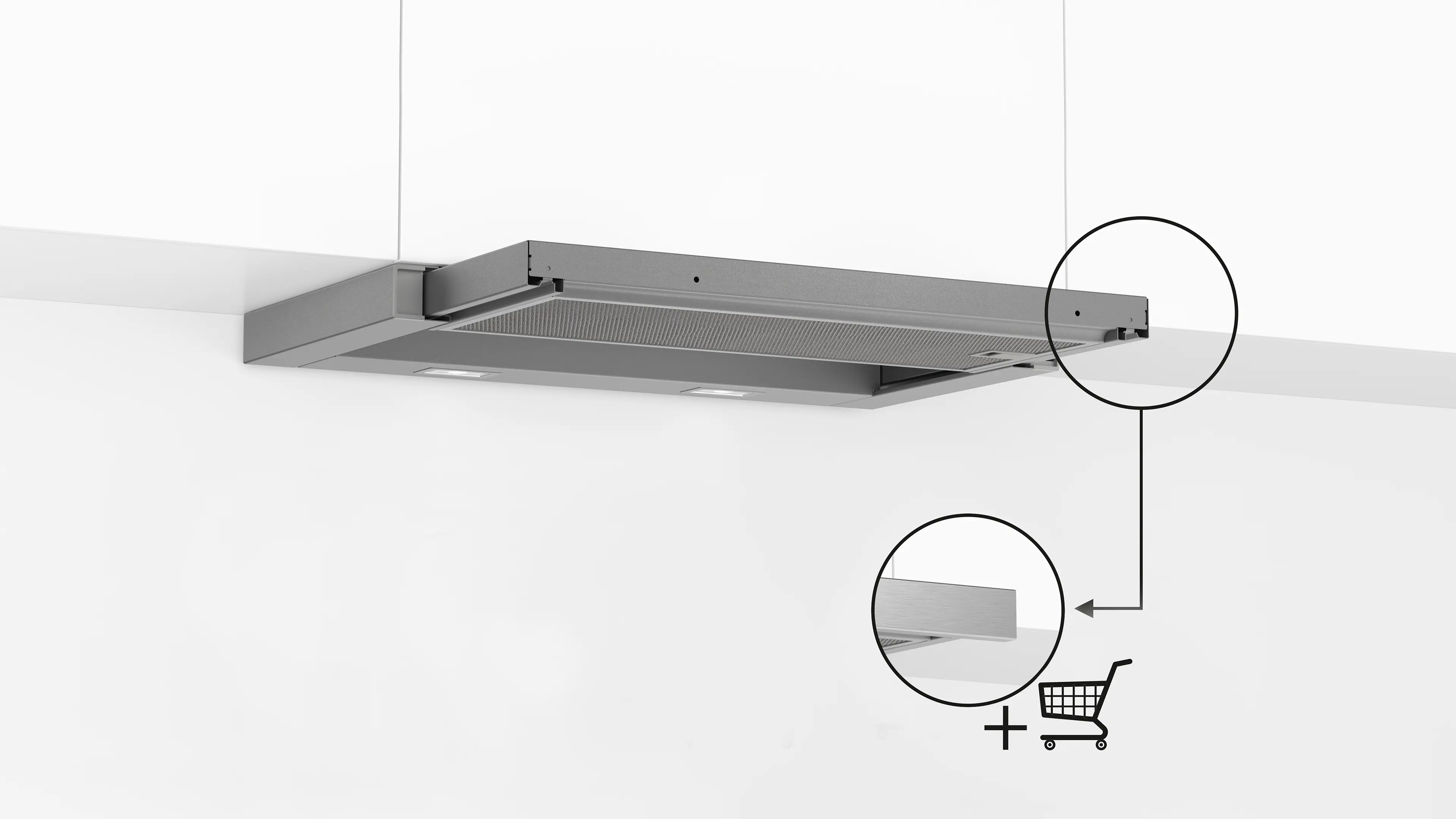 Hotă telescopică incorporabilă NEFF D46BR12X7 N30, 60 cm, 351 m³/h, LED, filtru metalic lavabil, inox [2]