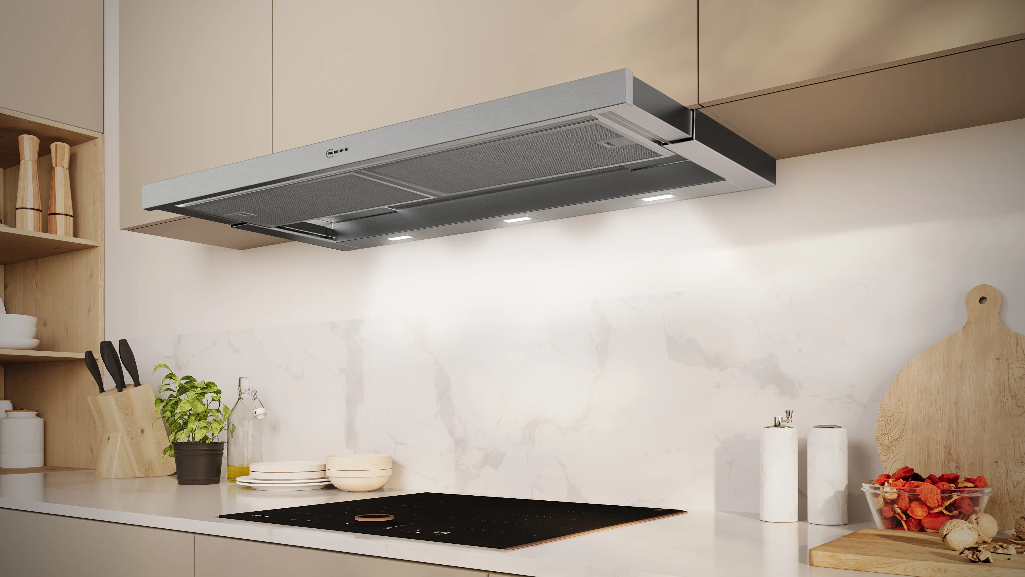 Hotă telescopică incorporabilă NEFF D49ML54X1 N70, 90 cm, 700 m³/h, LED, control electronic, inox [2]