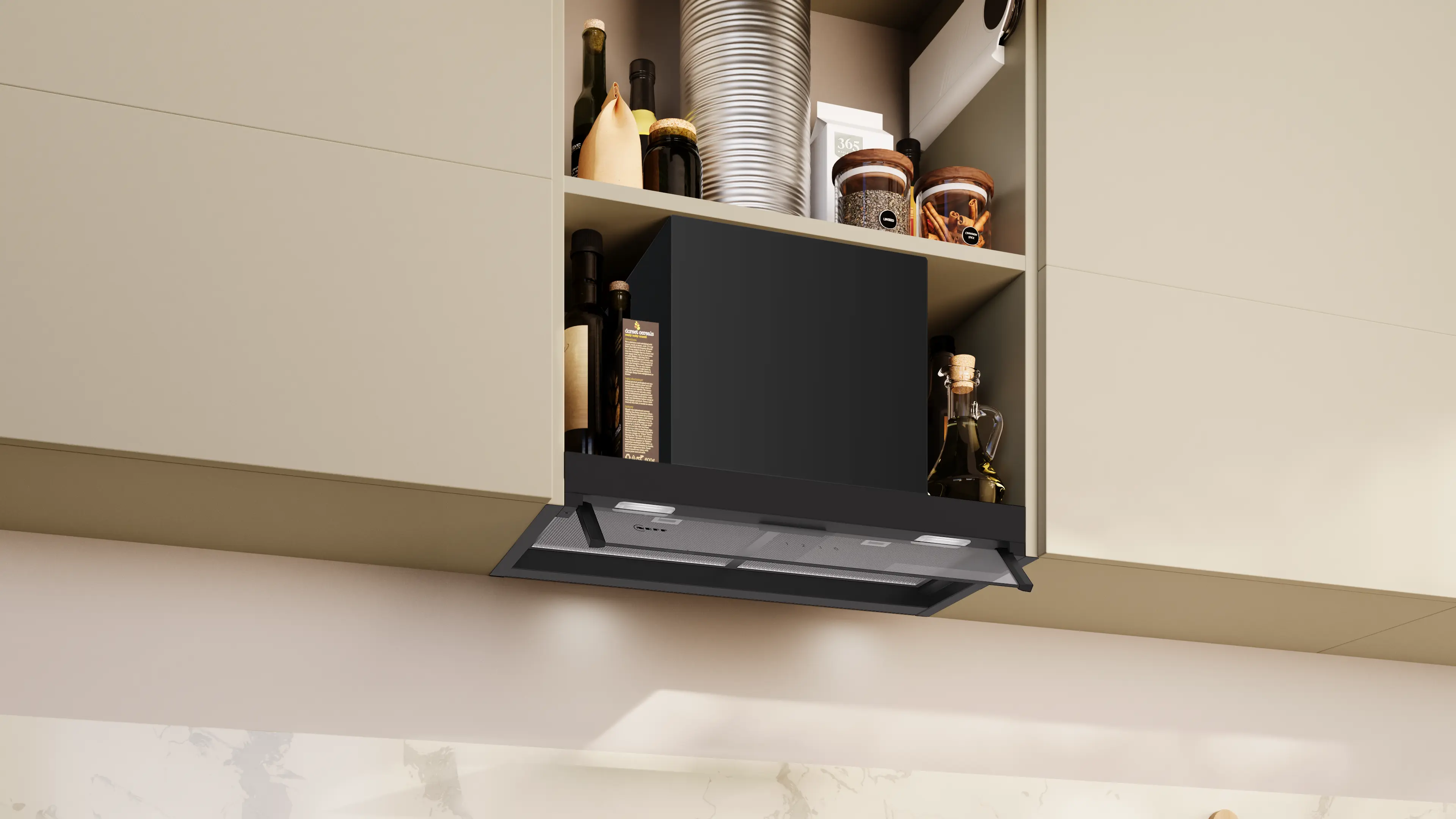 Hotă telescopică incorporabilă NEFF D65XCC2S0 N50, 60 cm, 582 m³/h, LED, evacuare/recirculare, inox [3]