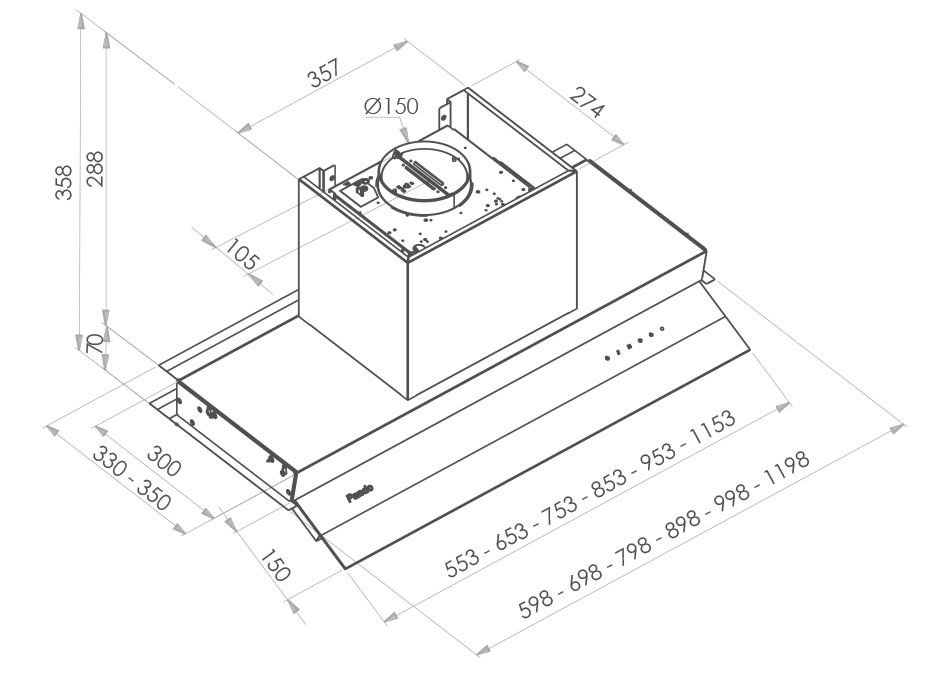 Hota incorporabila Pando TIL-2, 60 cm V.830 mc/h [7]