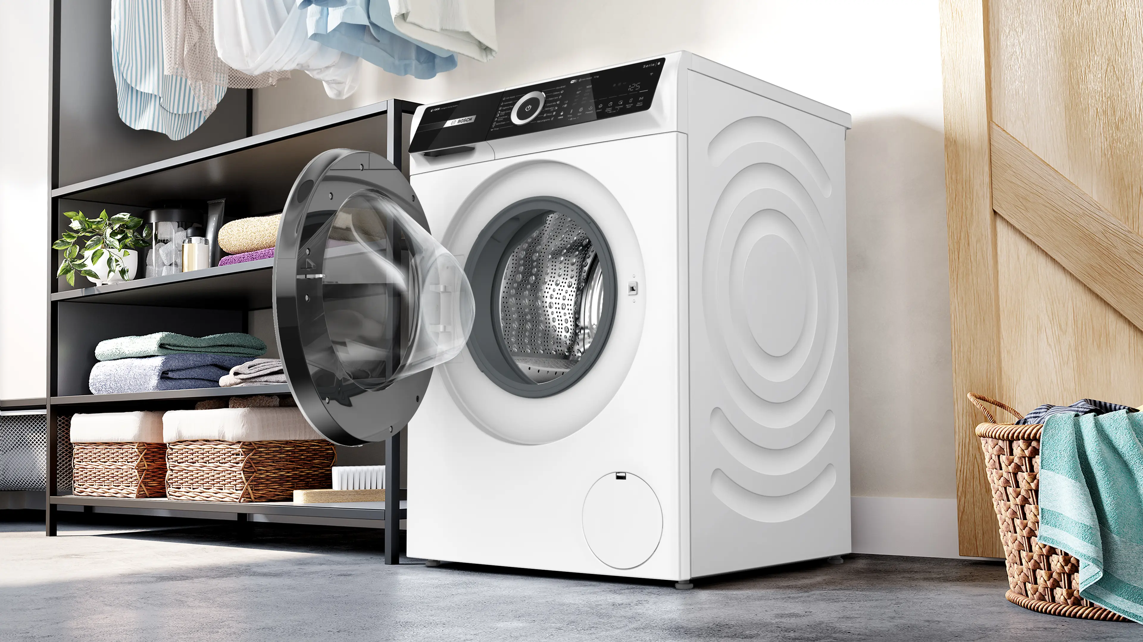 Mașină de spălat rufe Bosch Seria 6 WGN256A0BY, 10 kg, 1600 rpm, încărcare frontală, albă [14]