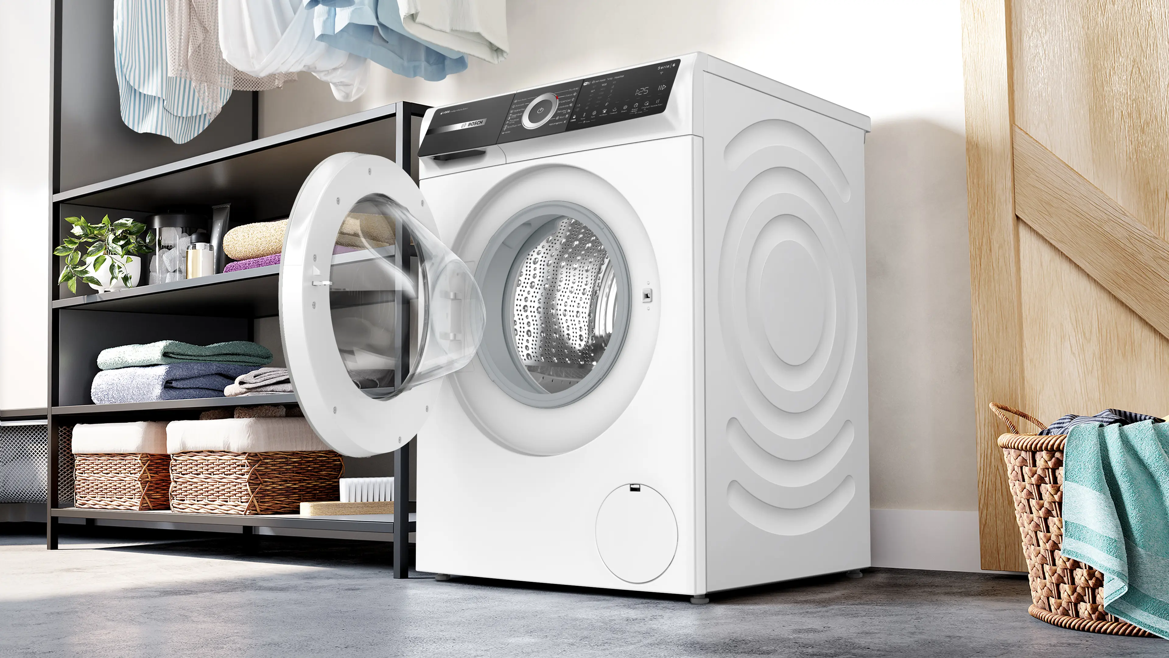 Mașină de spălat rufe Bosch Seria 6 WGH256A0BY, 10 kg, 1600 rpm, încărcare frontală, albă [15]