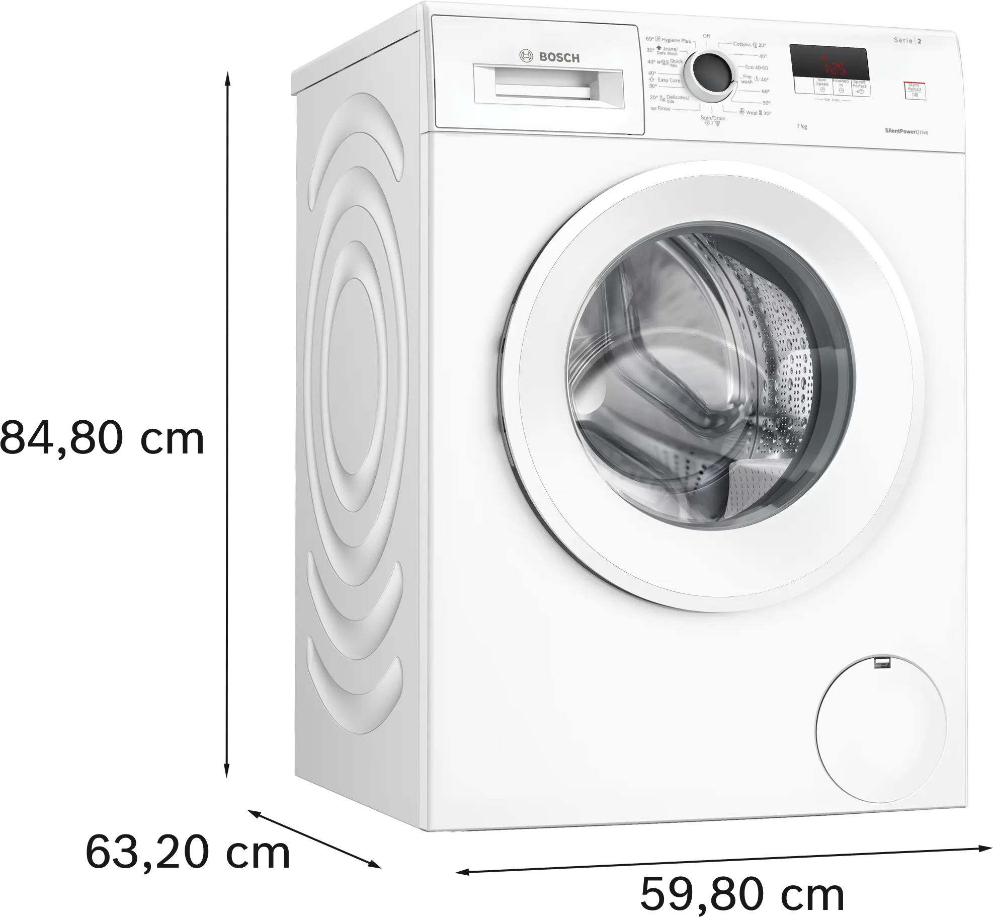 Mașină de spălat rufe Bosch Seria 2 WGE02200BY, 7 kg, 1200 rpm, încărcare frontală, albă [11]