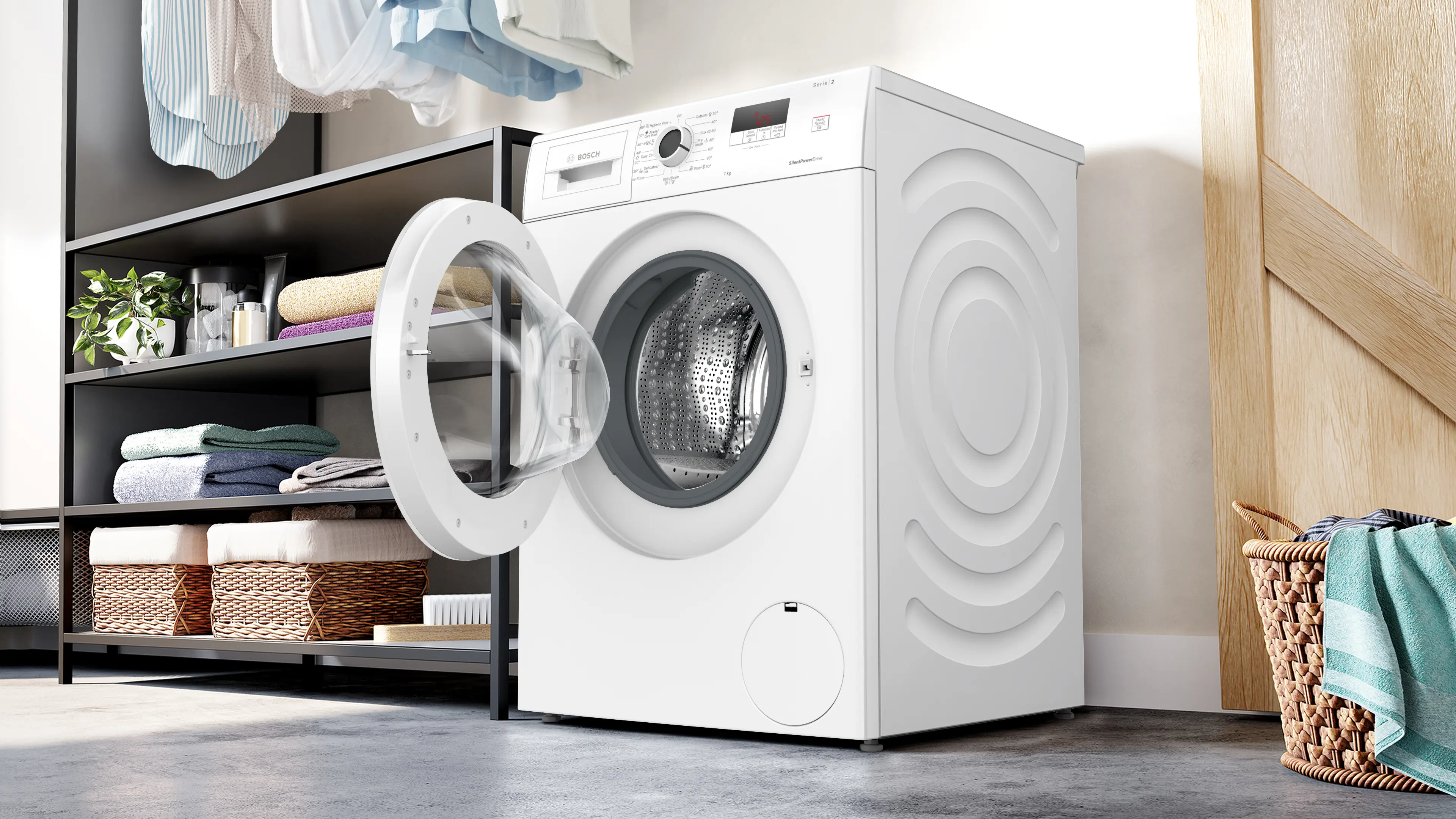 Mașină de spălat rufe Bosch Seria 2 WGE02200BY, 7 kg, 1200 rpm, încărcare frontală, albă [8]