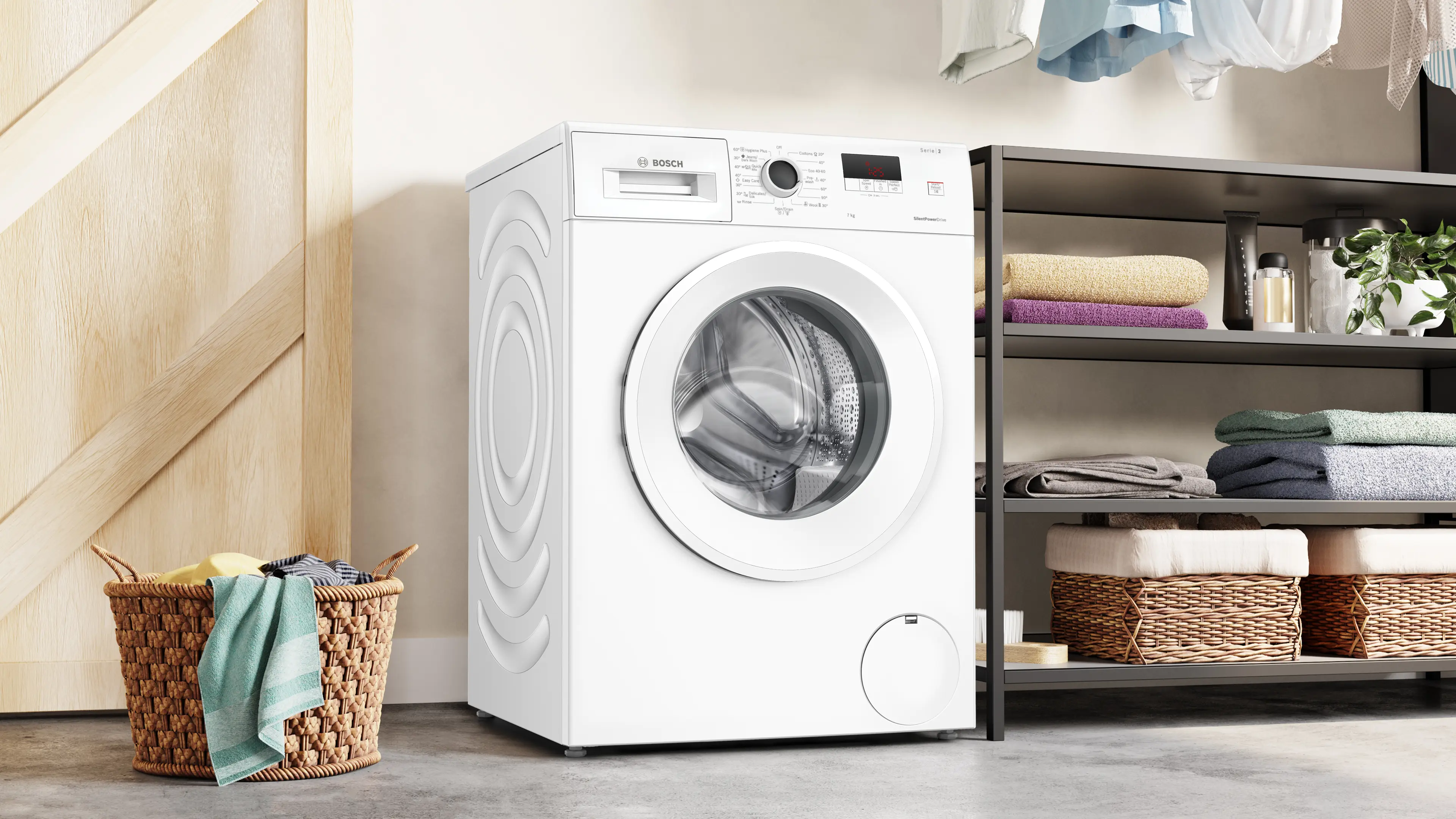Mașină de spălat rufe Bosch Seria 2 WGE02200BY, 7 kg, 1200 rpm, încărcare frontală, albă [9]